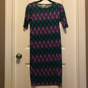 Lularoe Julia Dress Size Small (purple & teal)